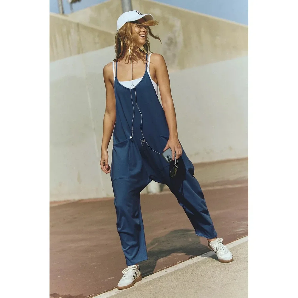 FP Movement x Free People Hot Shot Onesie in Supernova Navy Blue | Size Large